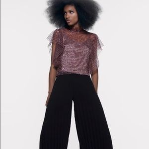 Zara textured sequin top